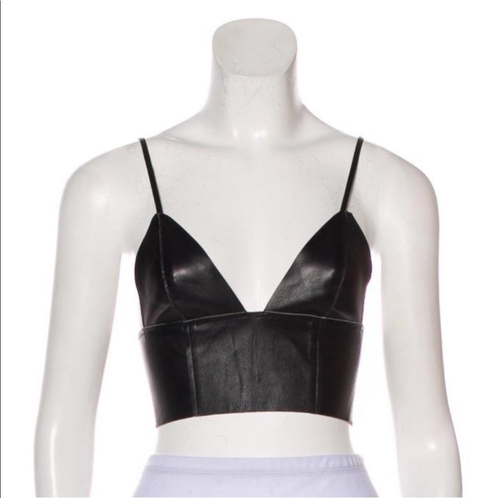T by ALEXANDER WANG LEATHER BUSTIER BRALETTE SZ 4